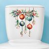 Christmas Cartoon Toilet Sticker Self Adhesive Removable Bathroom Home Decor
