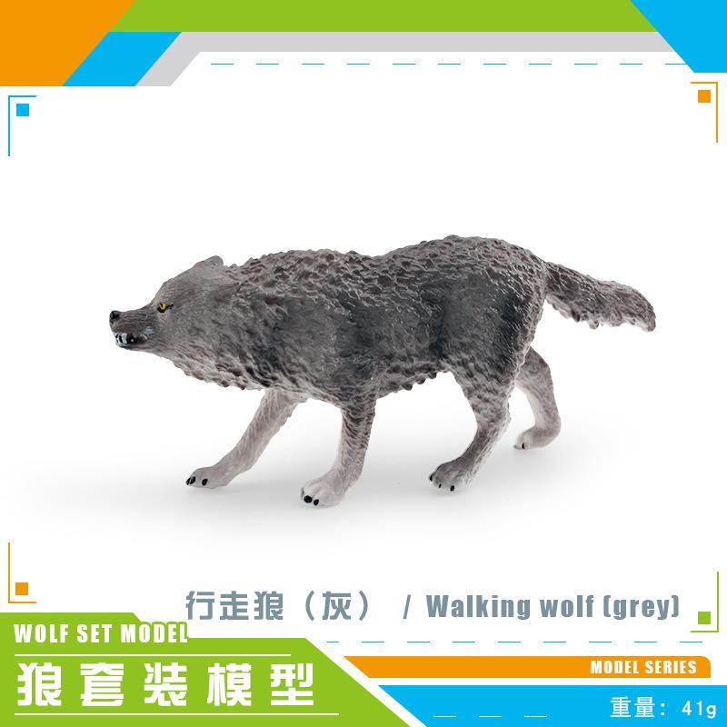 Simulare Lumea Animalelor Lup Gâfâitor Lup Mic Cenușiu Lup Arctic Model Cognitiv pentru Copii Ornament Static Jucărie