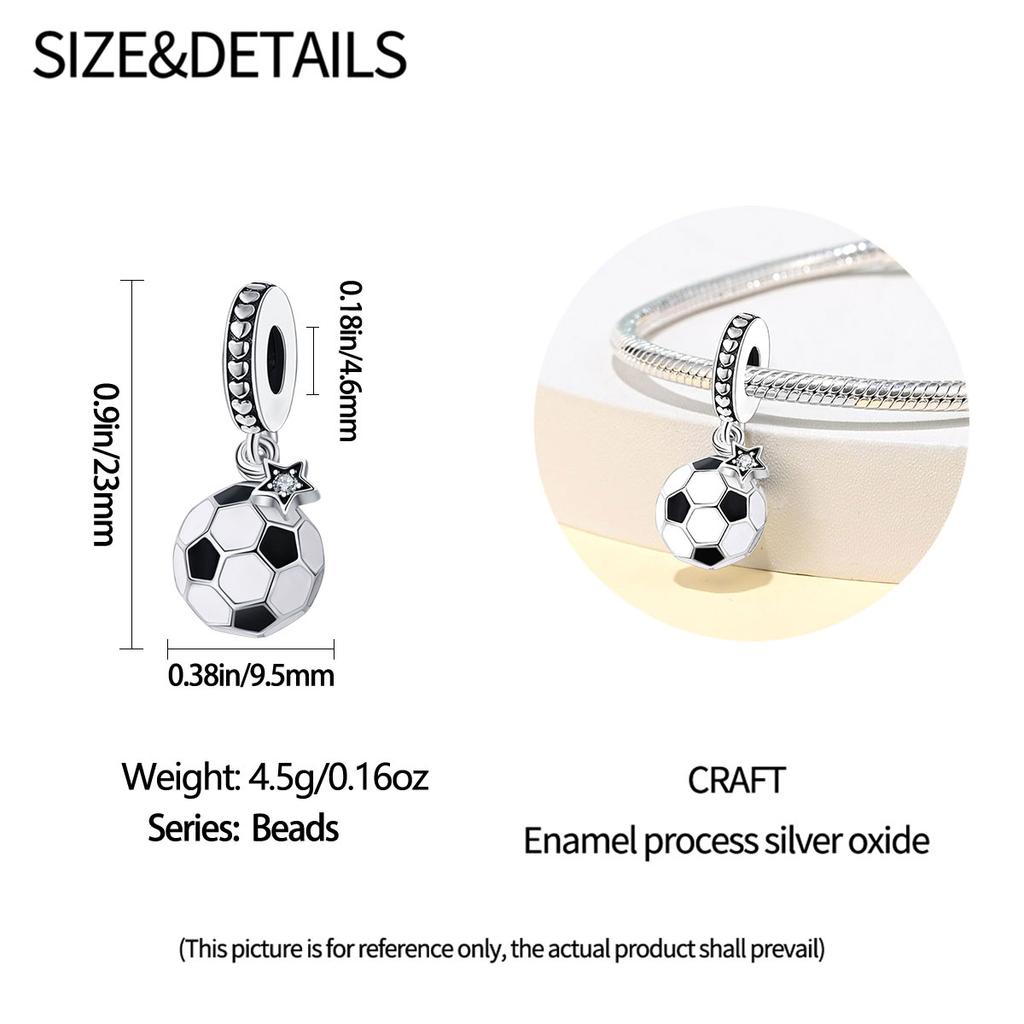 Copper Sports Badminton Football Dumbbells Beads Dangle Fit Charms Copper Original Bangle Bracelet Diy Jewelry