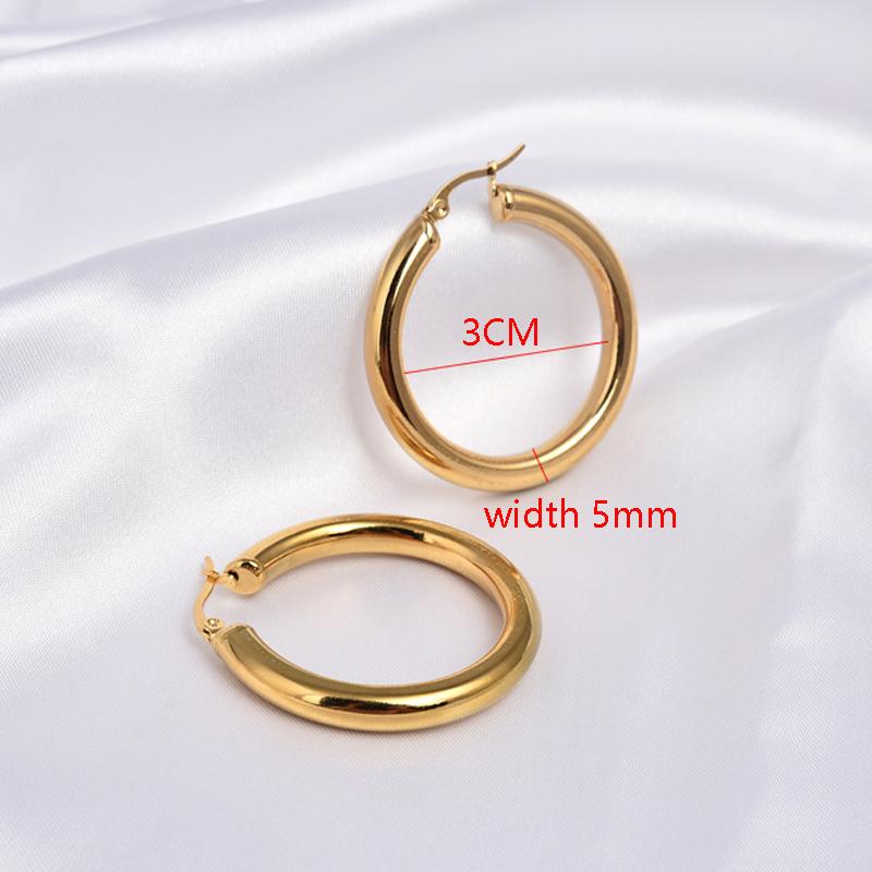 

FYSARA Женские золотистые серьги-кольца из нержавеющей стали, большие или маленькие, разных размеров, геометрические, круглые, модные, популярные, с цирконом, подарок для девушки