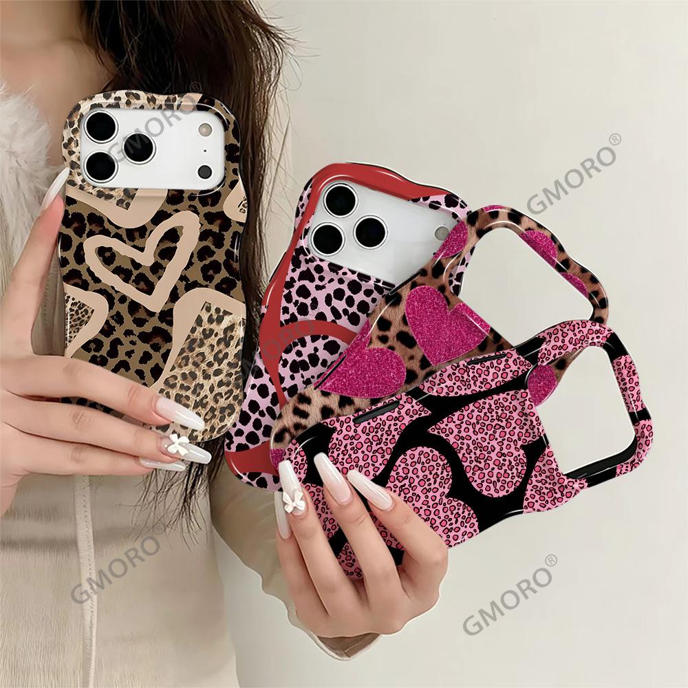 High-value Personalized Fashion Leopard Print Mobile Phone Case iPhone15 Wavy Film Case Apple 17pm Amazon Hot Sale