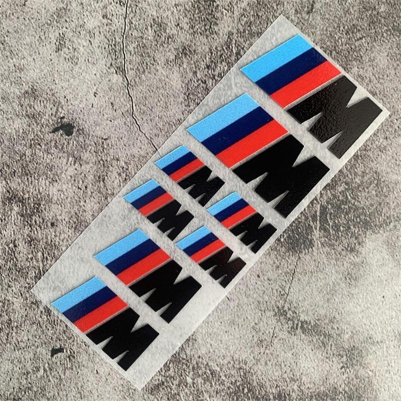 BRHE9 1/Set M Sports Emblem Stickers Car Body Trunk Decoration Decals For BMW X1 X3 X5 X6 X7 E30 E90 M3 M5 E83 F25 E91 E60 F15 F16 F30