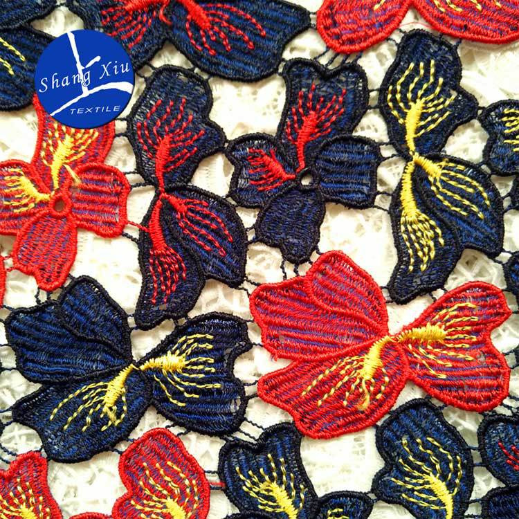 Water Soluble, Lace, Fabric, Embroidery Cloth, Color Embroidery, Four-Color Embroidery, Three-Dimensional, Hollow