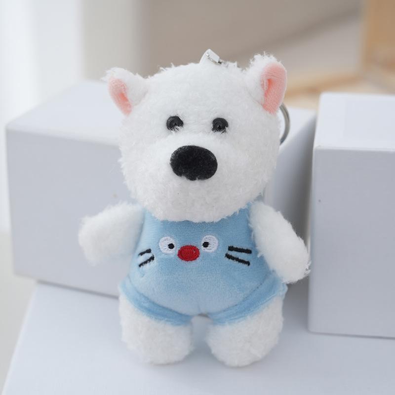 

Западный милый белый хайлендский терьер плюшевый брелок пушистый чучело собака шарм для сумки Blue Cat