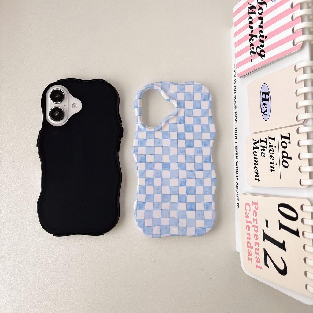 Summer Fresh Small Plaid for iPhone 16pro Max Apple 17 Phone Case 15/14 Feilin Wave Shell