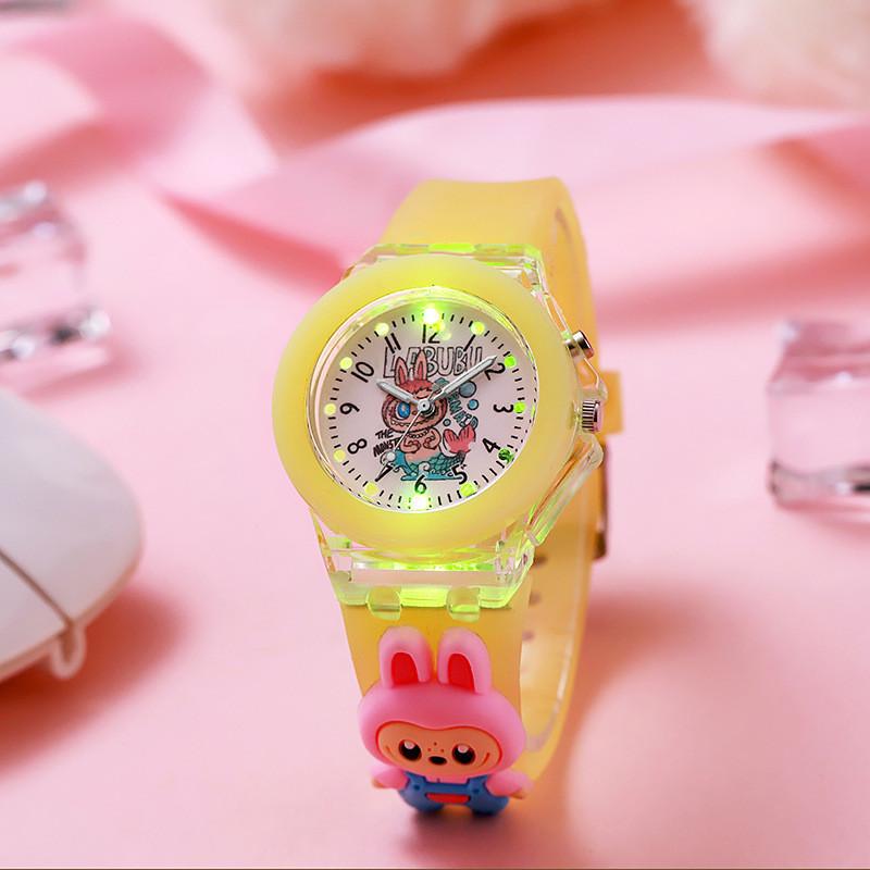 Cartoon Childrens Led Light Up Quartz Watch With Night Glow For Kids And Students