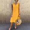 Summer European and American popular V-neck sleeveless vest dress women's clothing