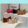 Stylish Handheld Single Shoulder Small Square Bag In White Khaki Black Brown Rose Pink