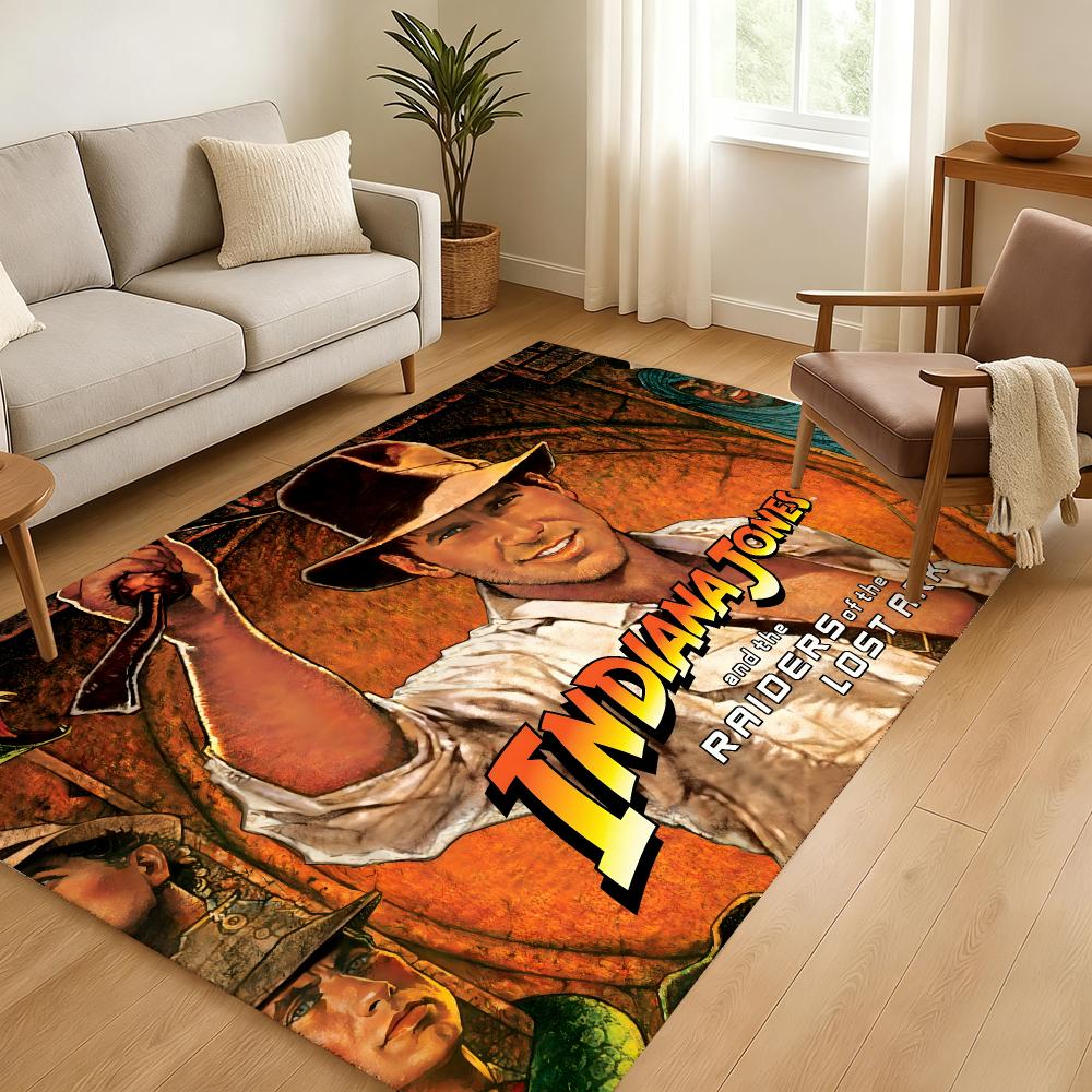 Indiana-Joness Adventure Movie Floor Mat Soft Thickened Absorbent Non-Slip Bedroom Living Room Door Mat Home Decor Flannel Rugs