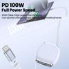 100W Retractable Type C To Type C Cable PD Fast Charging Phone Cable For Iphone 15 16 Samsung Notebook USB C Data Cable Wire