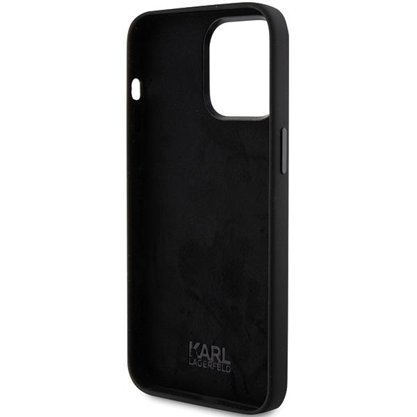 Karl Lagerfeld KLHCP15XSMHCNPK iPhone 15 Pro Max 6.7" black Silicone Choupette Metal Pin