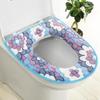 Toilettensitzbezug aus Korallensamt mit großem Blumenmuster - Wasserdicht, Universelle Passform, Klettverschluss