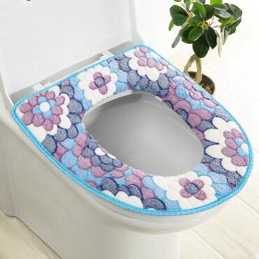 Toilettensitzbezug aus Korallensamt mit großem Blumenmuster - Wasserdicht, Universelle Passform, Klettverschluss