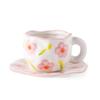 Hand-painted Flower Ceramic Coffee Cup Home Office Mug With Plate Spoon Breakfast Milk Juice Tea Handle Cup Gift Drinkware Set