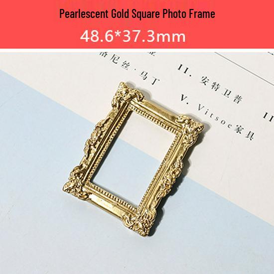 Retro Cream Glue Epoxy Resin Miniature Photo Frame DIY Dollhouse Accessories