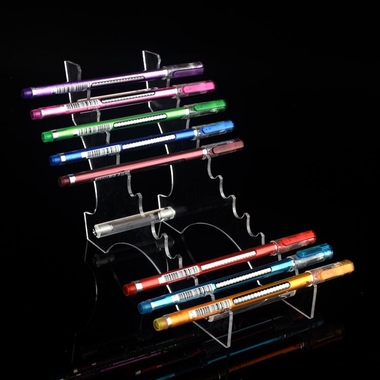 Clear Acrylic Neutral Pen Holder Eyebrow Pencil Display Stand Ballpoint Pen Storage Rack Shelf Supermarket Store Display Stand