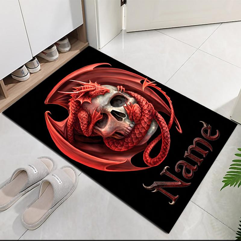 Custom Name Dark Printed Carpet, Rug for Office Chair Living Room Bedroom Kitchen Room Decor Gifts.