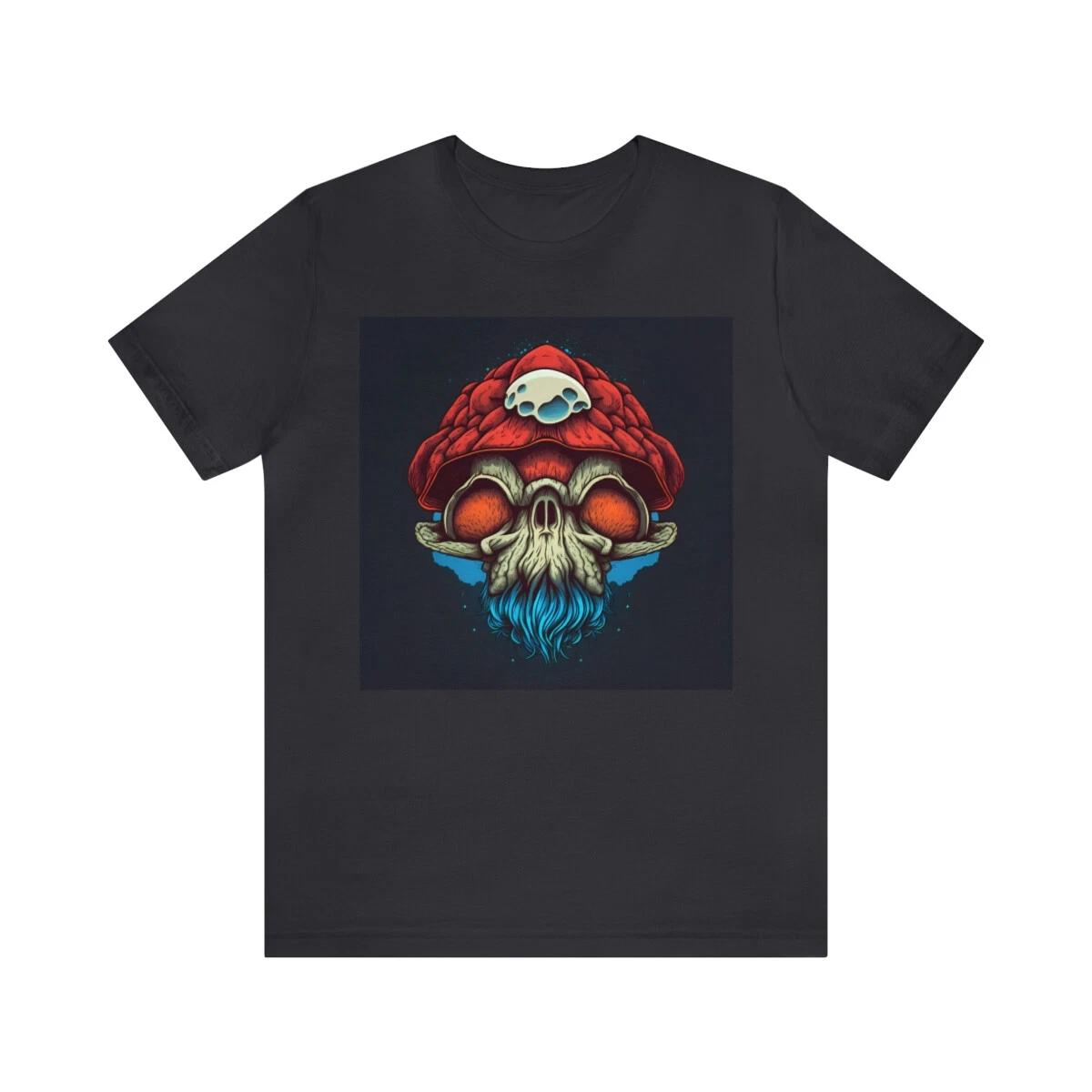 Red Cap Skull Mushroom T-Shirt (2023) Unisex Jersey Short Sleeve Tee S