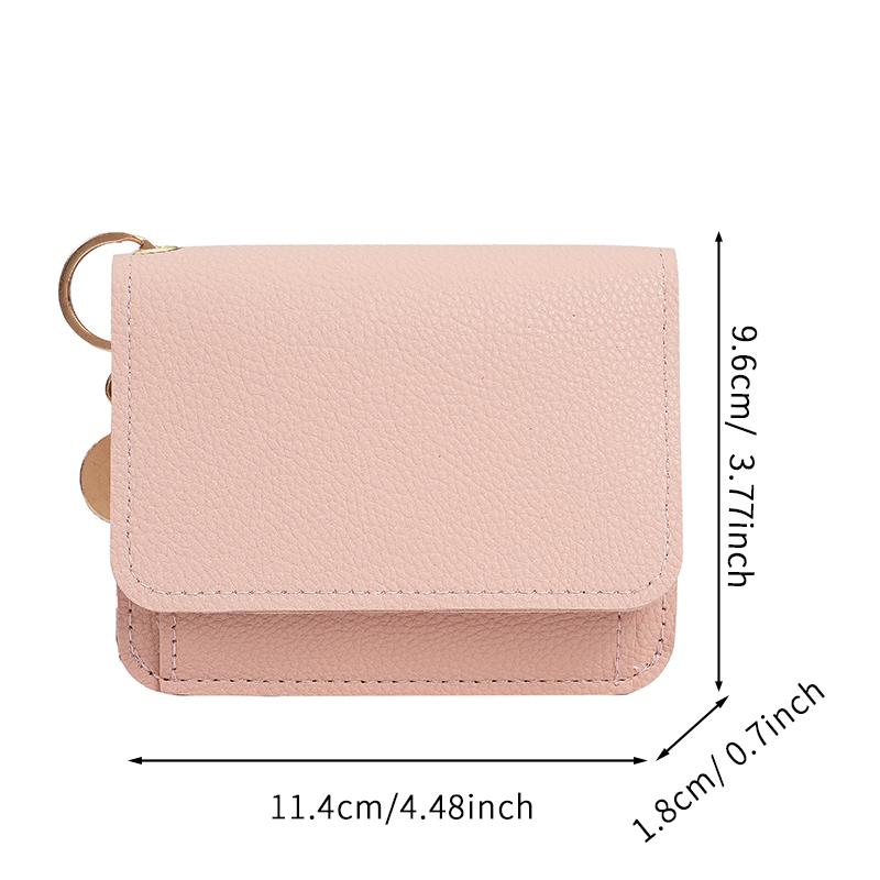 New Fashion Vintage Solid Color Short Wallet Portable Bifold Multi-functional Coin Purse Women's Credit Card Holder Small Wallet