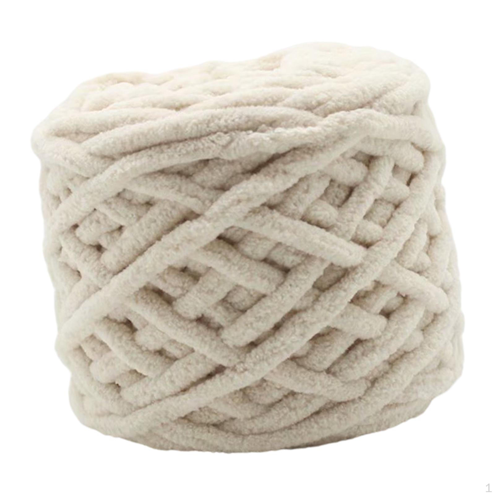 

Chunky Wool Yarn Bulky Crochet Threads Lightweight Jumbo Tubular Weight for Throw Bed Apricot