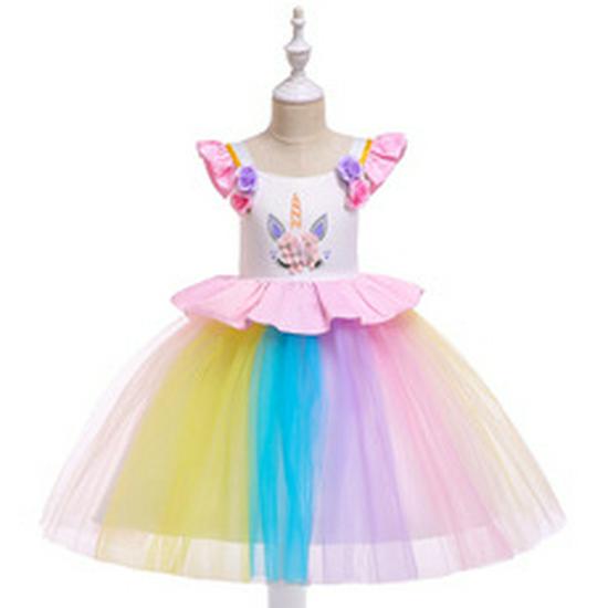 Unicorn Princess Flower Girl Dress - Children's Clothing In Trendy Style