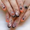 WM-99 Halloween Ghost & Pumpkin False Nail Tips - Star & Moon Design