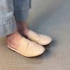 Sheepskin~ 2025 New Minimalist Style Leather Baotou Slippers Women's Summer Outer Wear Flat Bottom Sandals