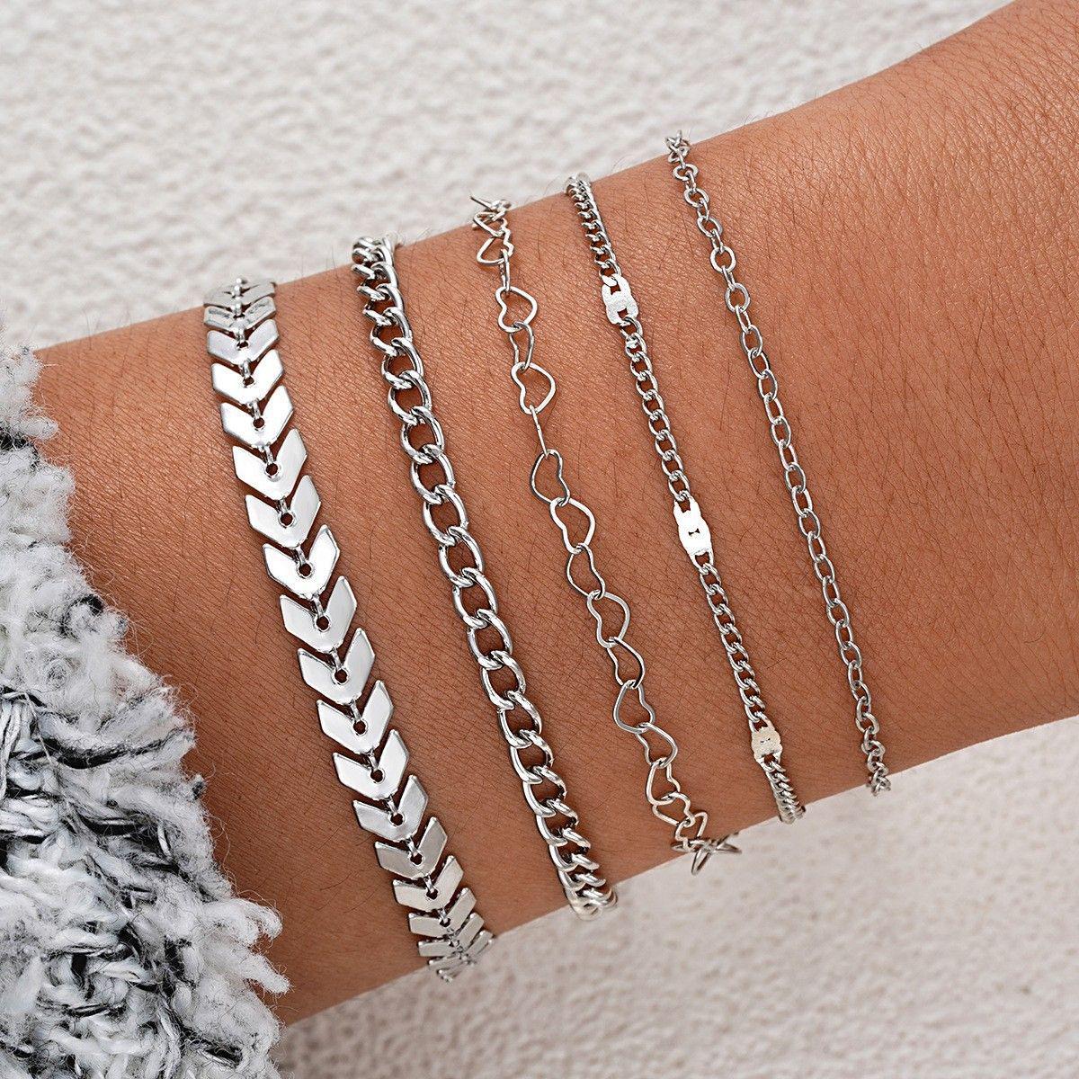 

Богемний Мінімалістичний Багатошаровий Набір Жіночих Ланцюжкових Браслетів Bracelet