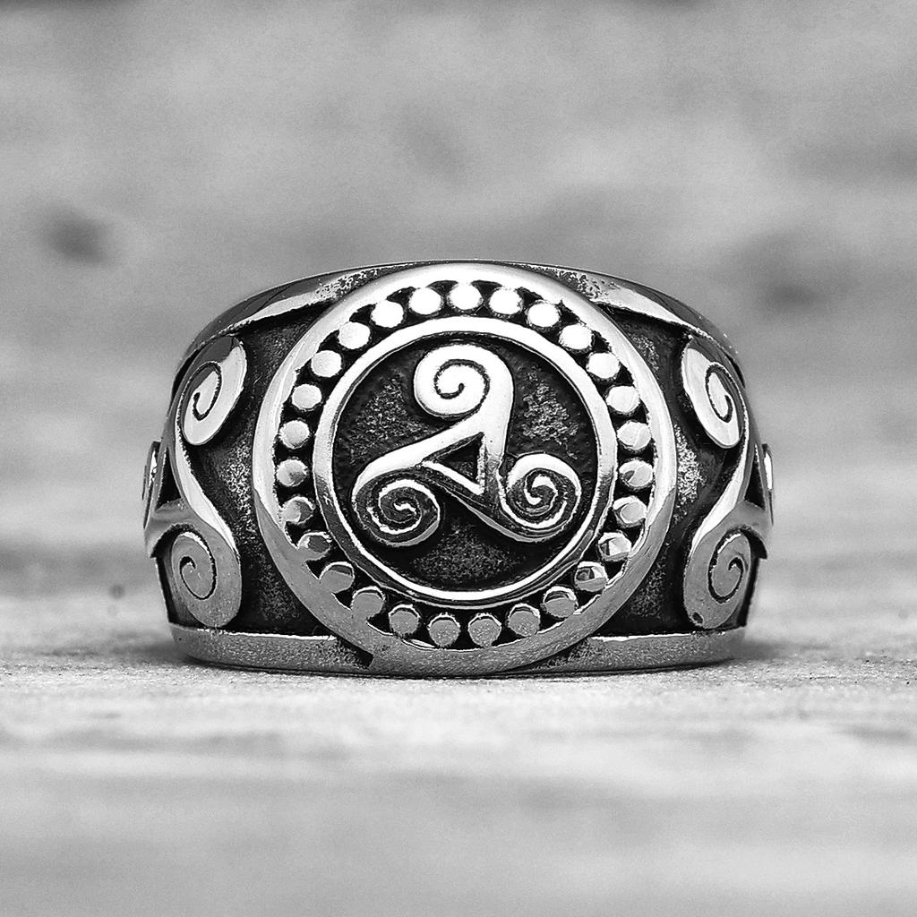 Viking Totem Celtic Knot Stainless Steel Mens Rings Punk Vintage for Male Boyfriend Biker Jewelry Creativity Gift