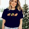 Merry Christmas Capybaras Print Women Fashion Casual Tshirts Capybara Kawaii Cartoon Tee Capybaras Lover Christmas Gift Tshirt