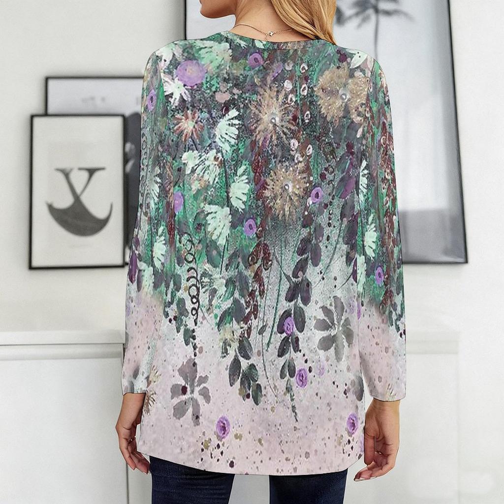 Plus Size Women Crew Neck Long Sleeve Tunic Soft Oversized Tops For Household Chores And Outdoor Walks