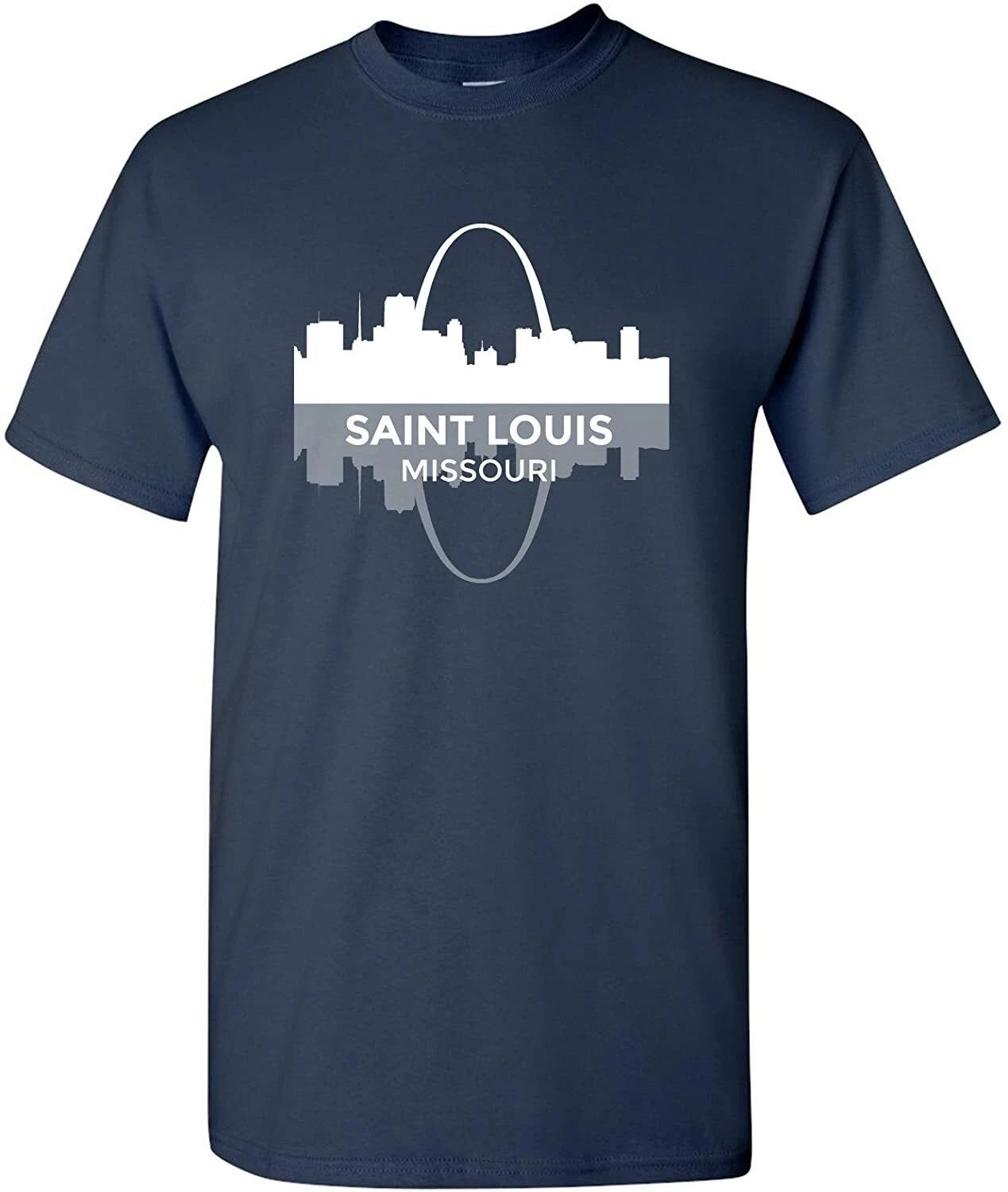 St. Louis Missouri Skyline - State City Hometown Pride T Shirt - Navy M