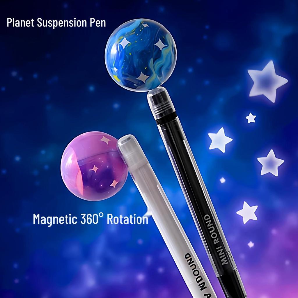 Black Tech Magnetic Floating Pen: 0.5mm Gel, Creative Decompression Tool.