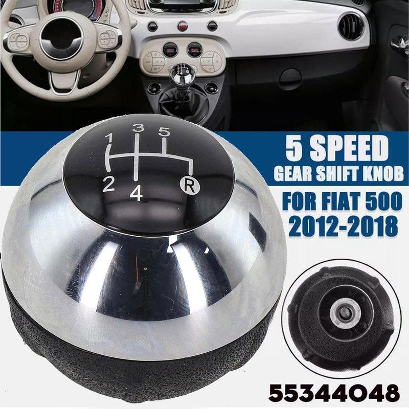 

Chrome Black Replacement Gear Shift Knob Compatible with For Fiat 500 (2007 2018) Direct Fit and Comfortable Grip