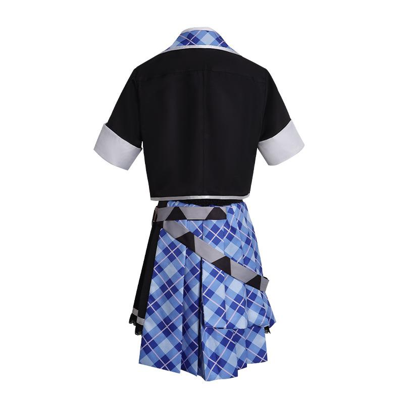 Project Sekai Luka Cosplay Outfit Megurine Luka Blue Tartan Dress Halloween Party Costume Complete Set For Woman Girl