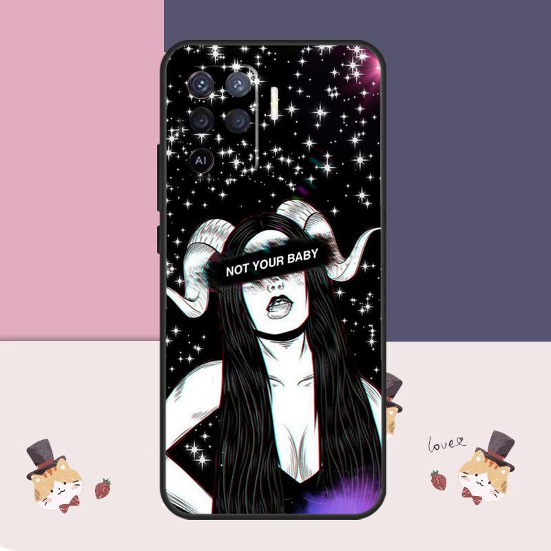 Aesthetic Devil Woman Bad Girl Case For Oppo A94 A74 A54 A18 A38 A58 A78 A98 A80 A60 A40 A96 A76 A16 A15 A17 A57 A77 A5 Pro
