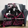 Name Custom TXT Poster Print Flannel Blanket High Quality Warm Comfortable Cover for All Seasons Perfect for Gifts Home Decor