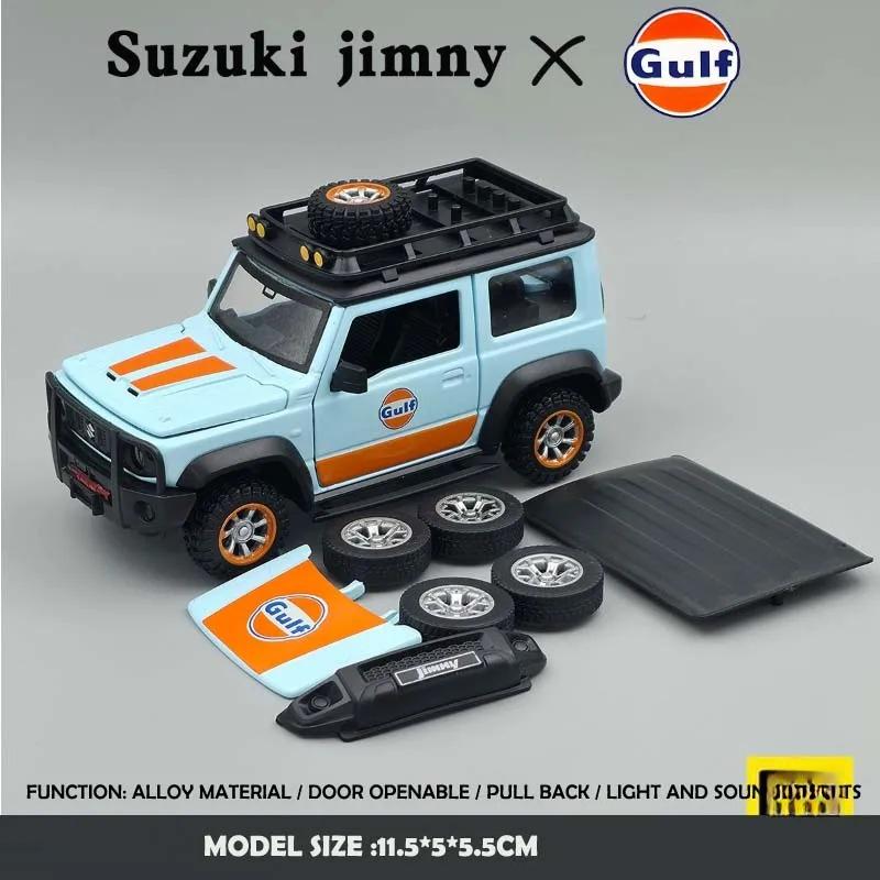 1/32 Suzuki Jimny Modified Car Model Die-Cast Gulf Co-branded Off-Road Vehicle Toys Children Boy Gift Collection Miniature