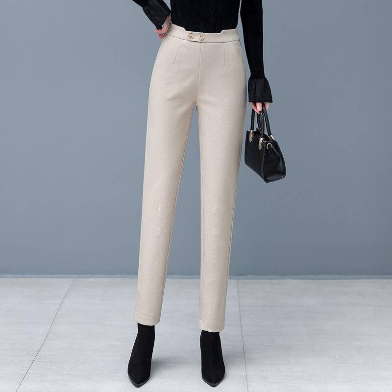 

Женские шерстяные утягивающие брюки-сигареты - Осень/Зима 2025 Универсальные брюки-гаремы прилегающего кроя для костюма S [26, 80-95 jin] абрикосовый