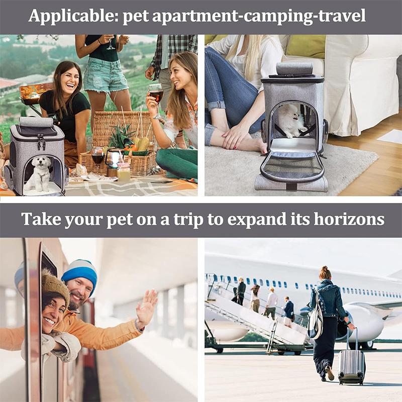 Cat Carrier Backpack, Expandable Pet Carrier Bag, Breathable Mesh Foldable Backpacks for Puppy and Rabbits, Cat Backpack for Hik