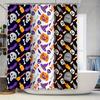 Spooky Halloween Shower Curtains Skulls Skeleton Pattern Fabric Bath Towels 3D Printing Waterproof Home Decor