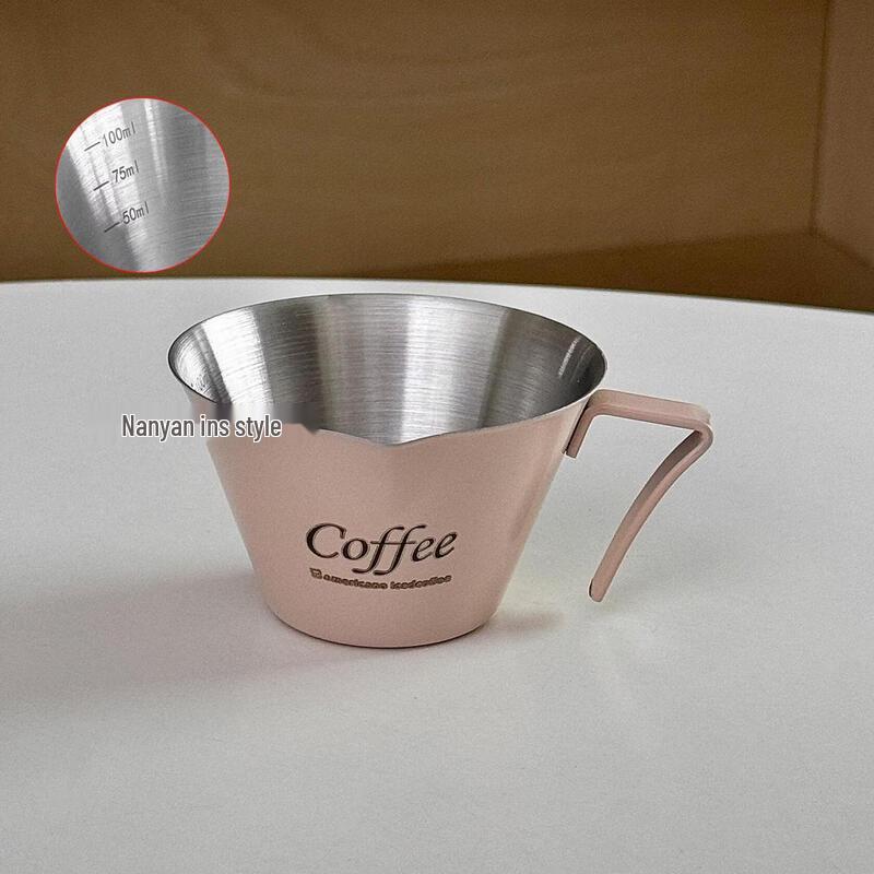 Qiwei 304 Stainless Steel Espresso Measuring Cup, 100ml with Long Handle