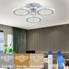 Moderne LED Krystall Lysekrone med App Dimmbar Taklampe Armatur Ringer Form Innfelt Lysekrone for Soverom Stue