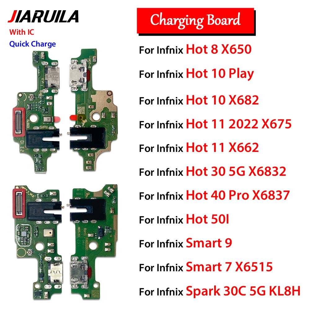 11Pcs , Usb Dock Charger Port For Infinix Hot 11 Play Smart 9 Spark 11C 1G Hot 11 Charging Board Module Flex Cable With Micro