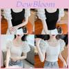 Womens Self Cultivation Top With Puff Sleeves And Square Neckline For Casual Wear