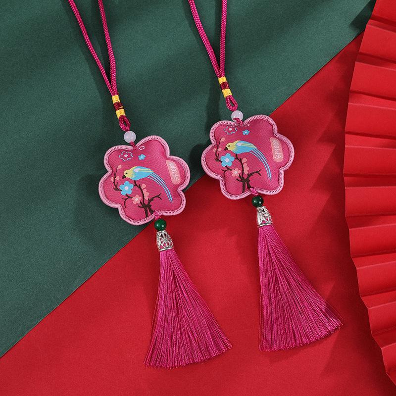 Chinese Brocade Tassel Sachet: New Year Charm Pendant with Ancient Style Scent