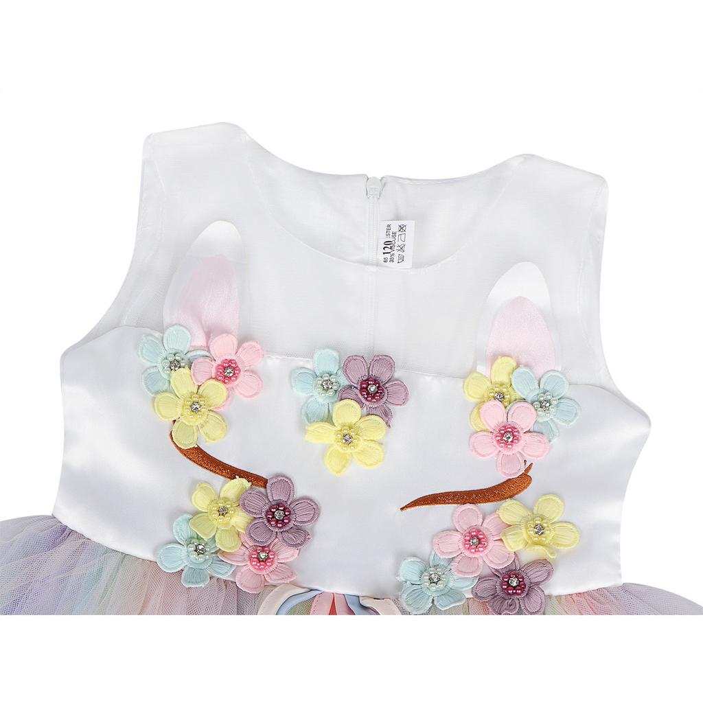 Unicorn Dress for Girls 8-10 Years 140 Cm White Halloween Christmas Party