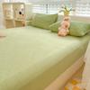 Solid Color Skin-Friendly Milk Fiber Fitted Sheet Brushed Anti-Scratch Simmons Mattress Cover Bedspread Non-Slip All-Inclusive