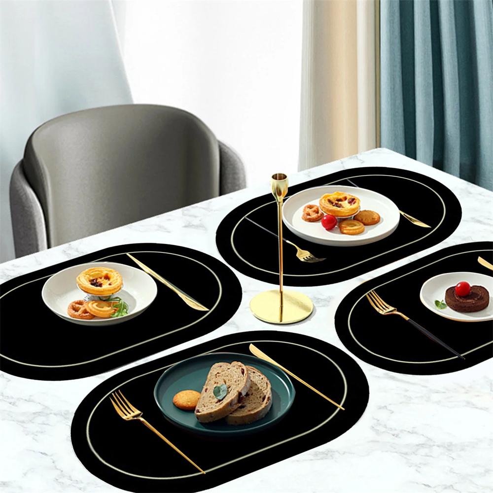 Creative Shapes Placemats,Double-Sided Design Coffee Tea Mat,Nordic Style Kitchen Dining Decor Place Mats,Tableware Pad