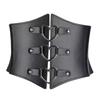 Women's Wide Corset Waistband with Tie-up Bow and Chain Embroidery